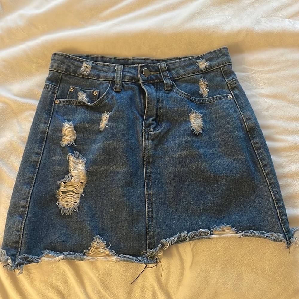 Ripped Jean skirt